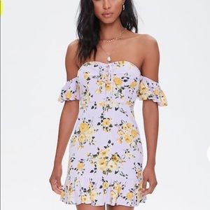 Floral off the shoulder mini dress
